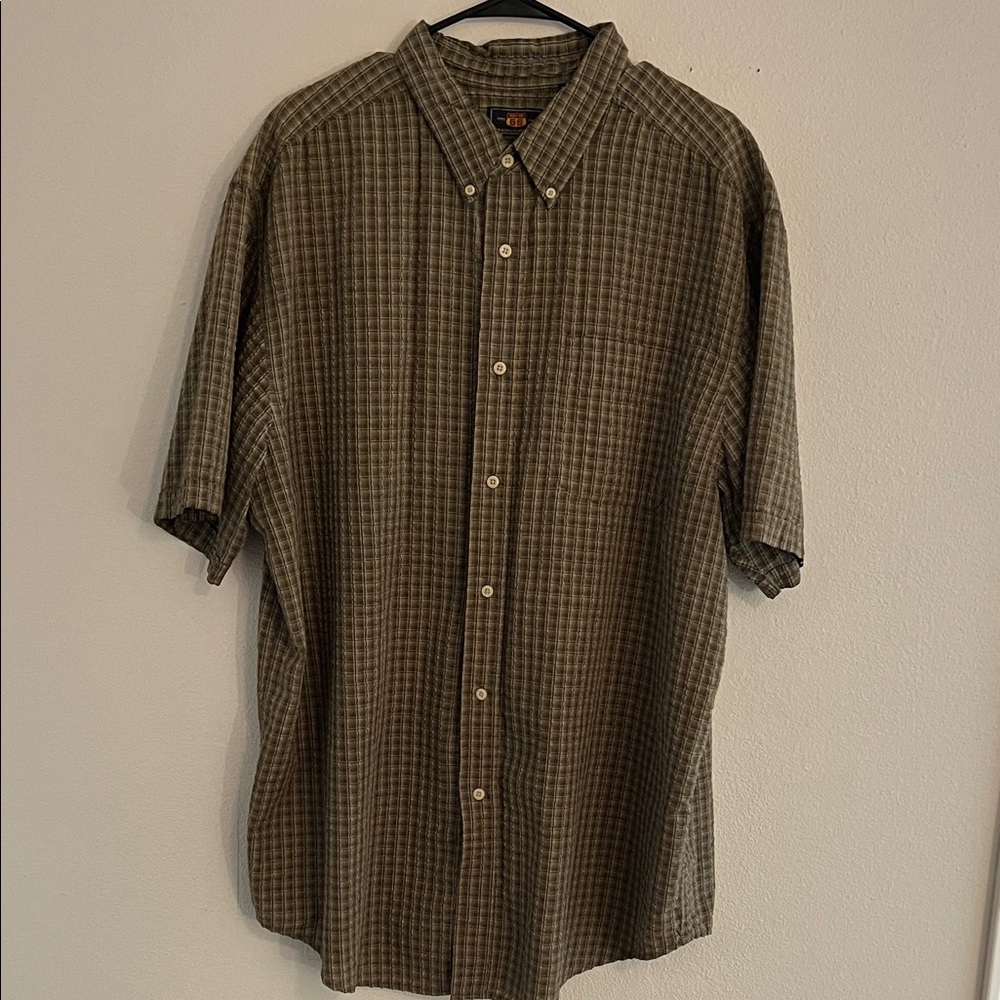 Route 66 Olive Plaid Button Down Shirt